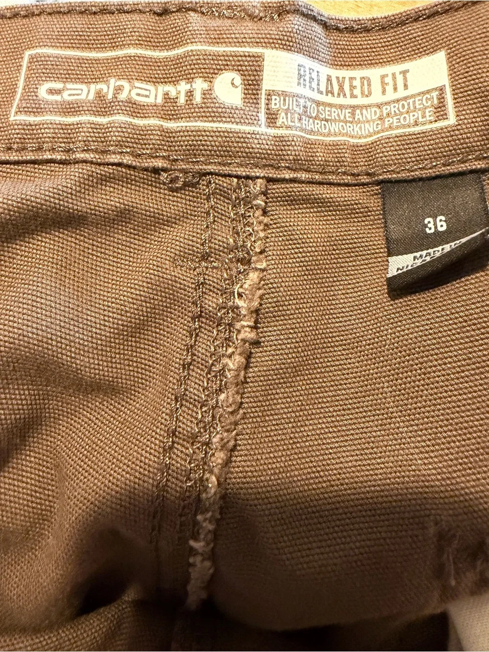 Carhartt Men’s Relaxed Fit Canvas Work Utility Shorts Brown Size 36